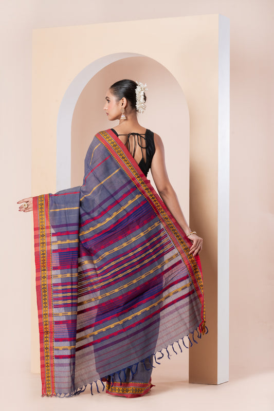 dark grey begumpuri saree