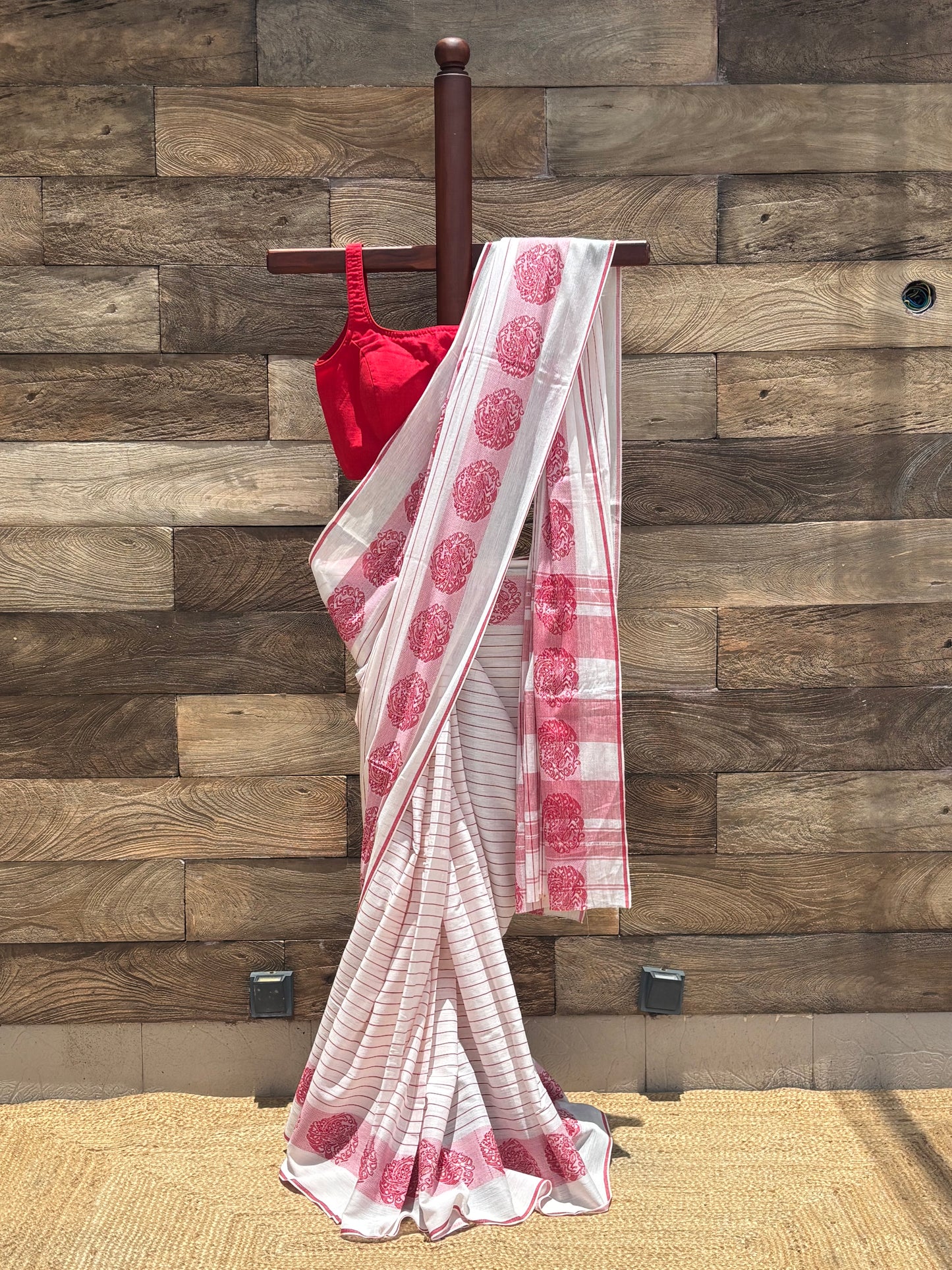 Sada lal Pure Cotton Dhonekhali Saree
