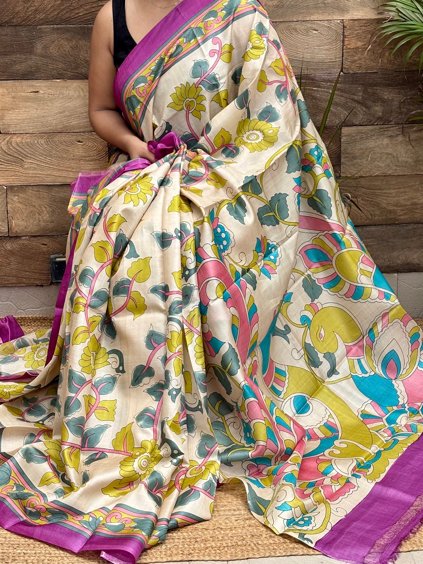 Pure Tussar by Tussar  kalamkari