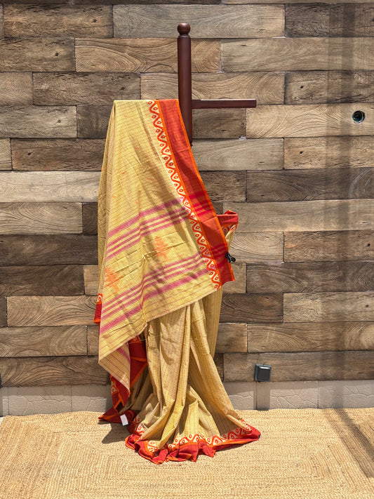 Pure Cotton  Handwoven  Saree