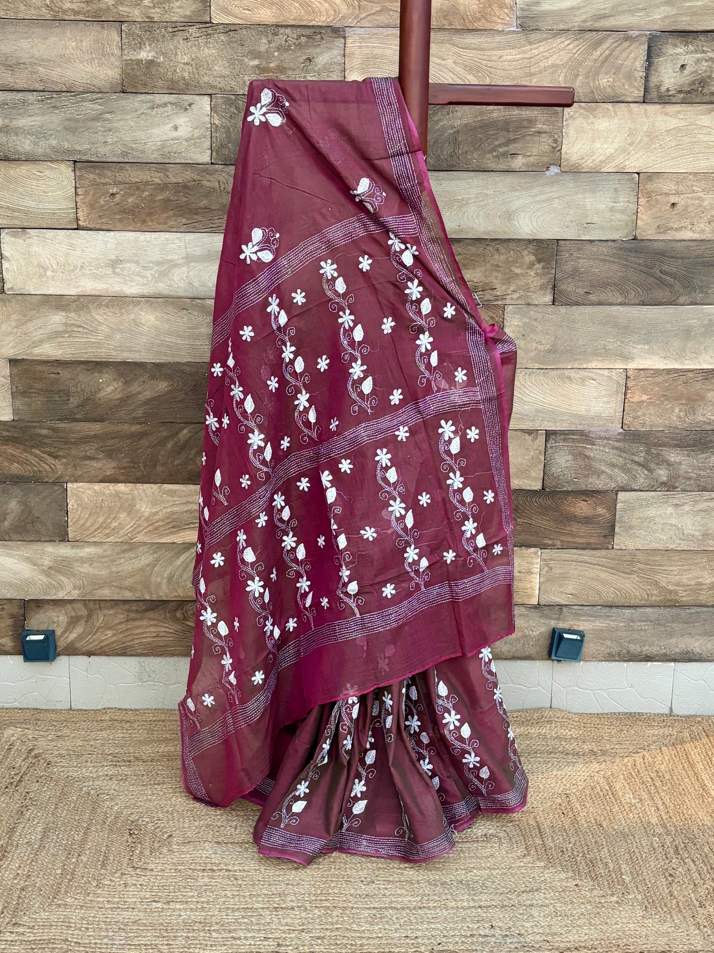Pure Cotton Hand Kantha Saree