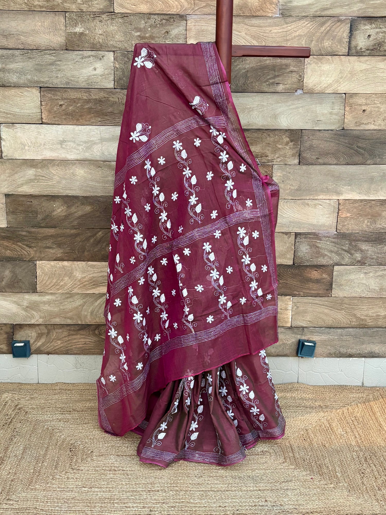 Pure Cotton Hand Kantha Saree