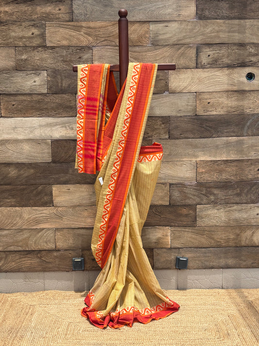 Pure Cotton  Handwoven  Saree