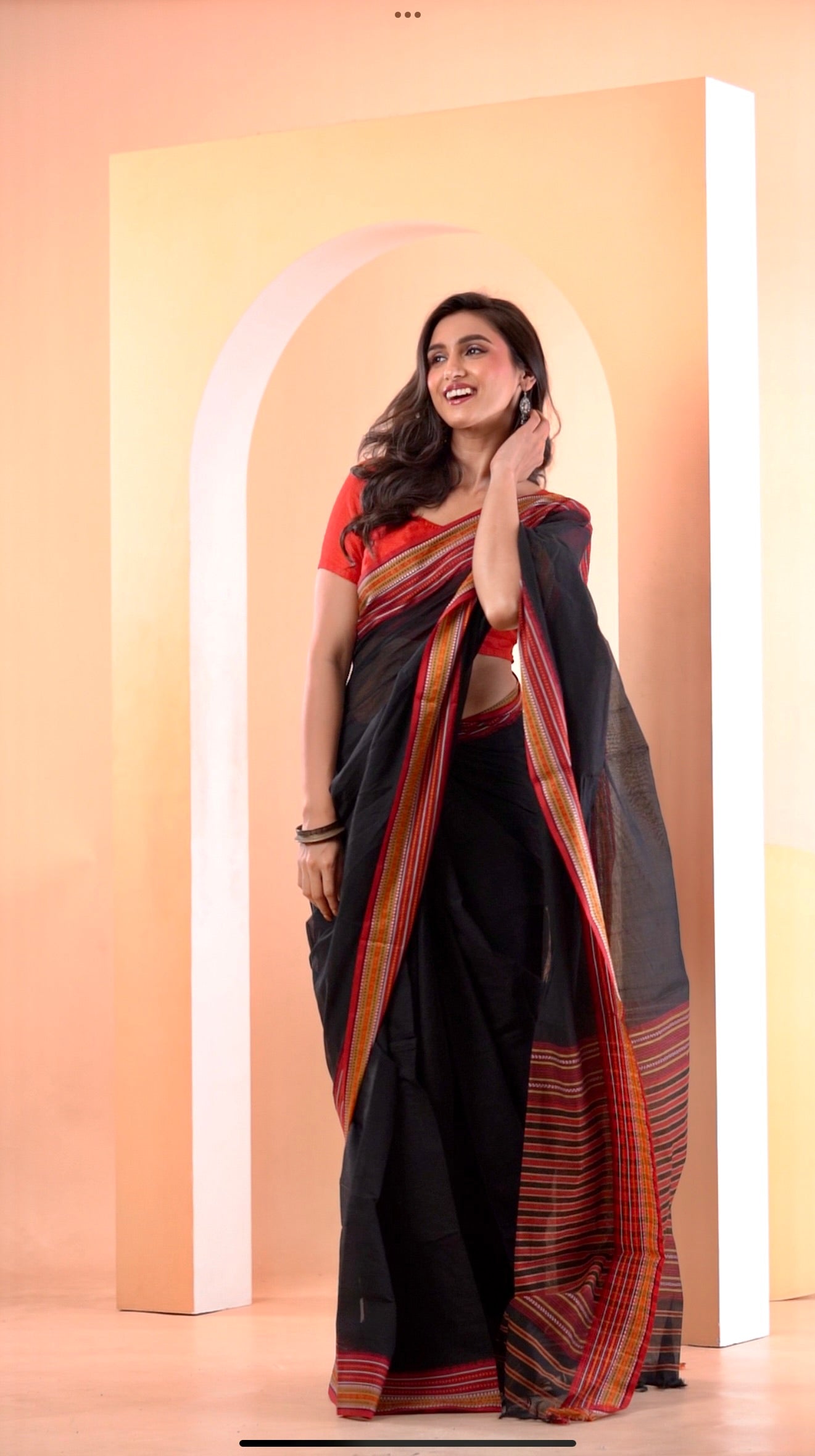 Black Begumpuri Pure cotton handwoven Saree