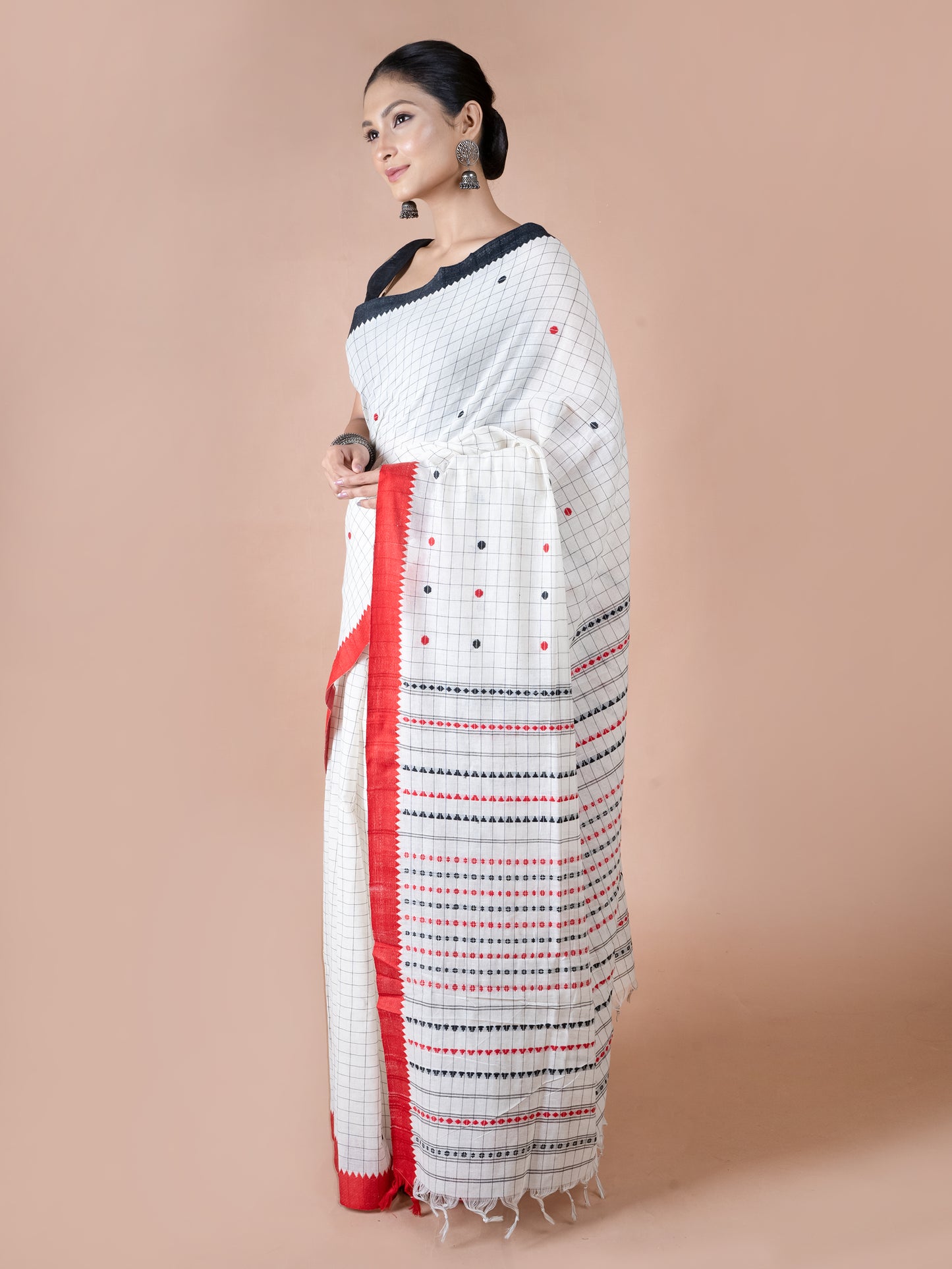 kavya begumpuri pure cotton saree checks handwoven