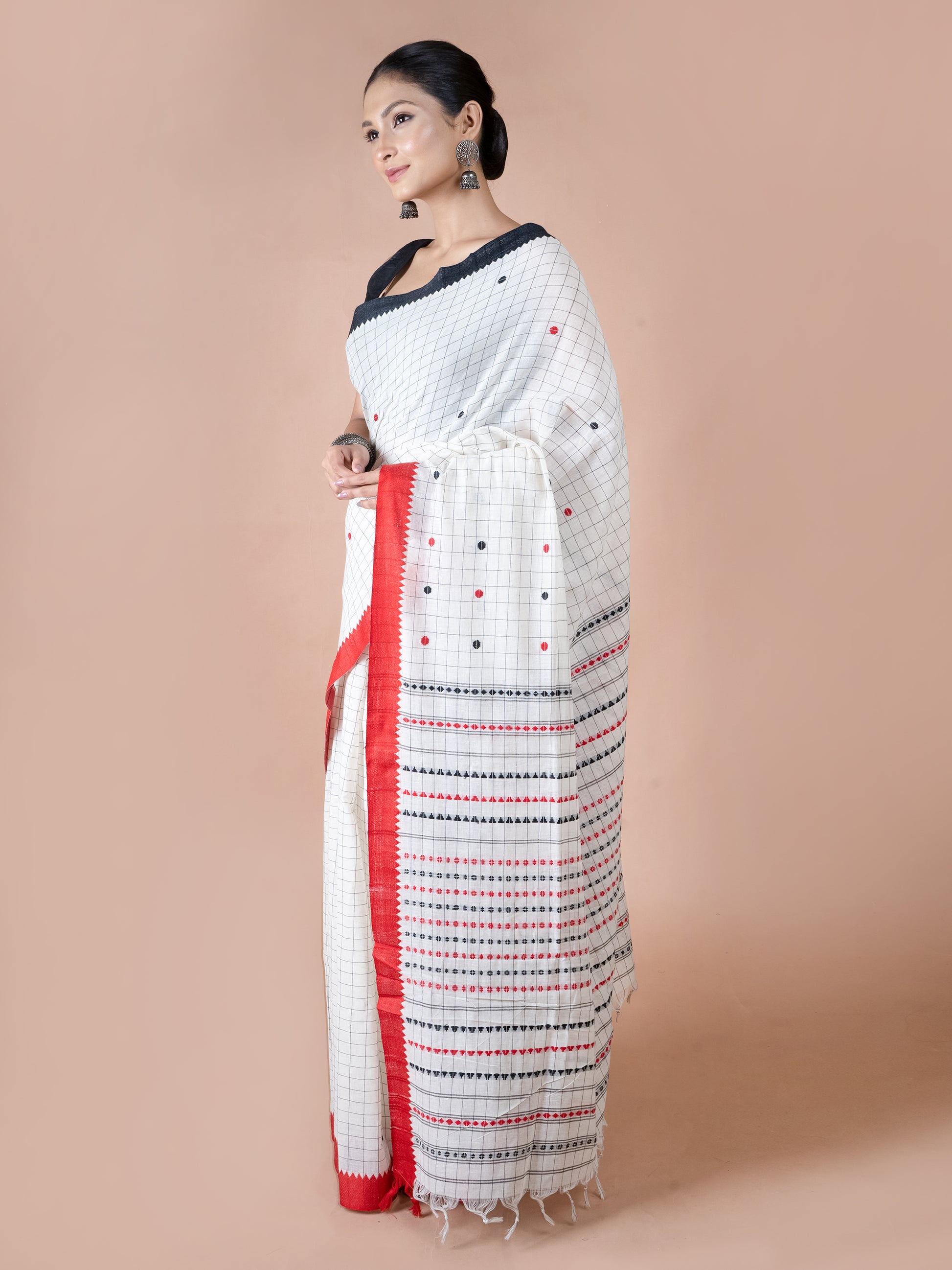 kavya begumpuri pure cotton saree checks handwoven