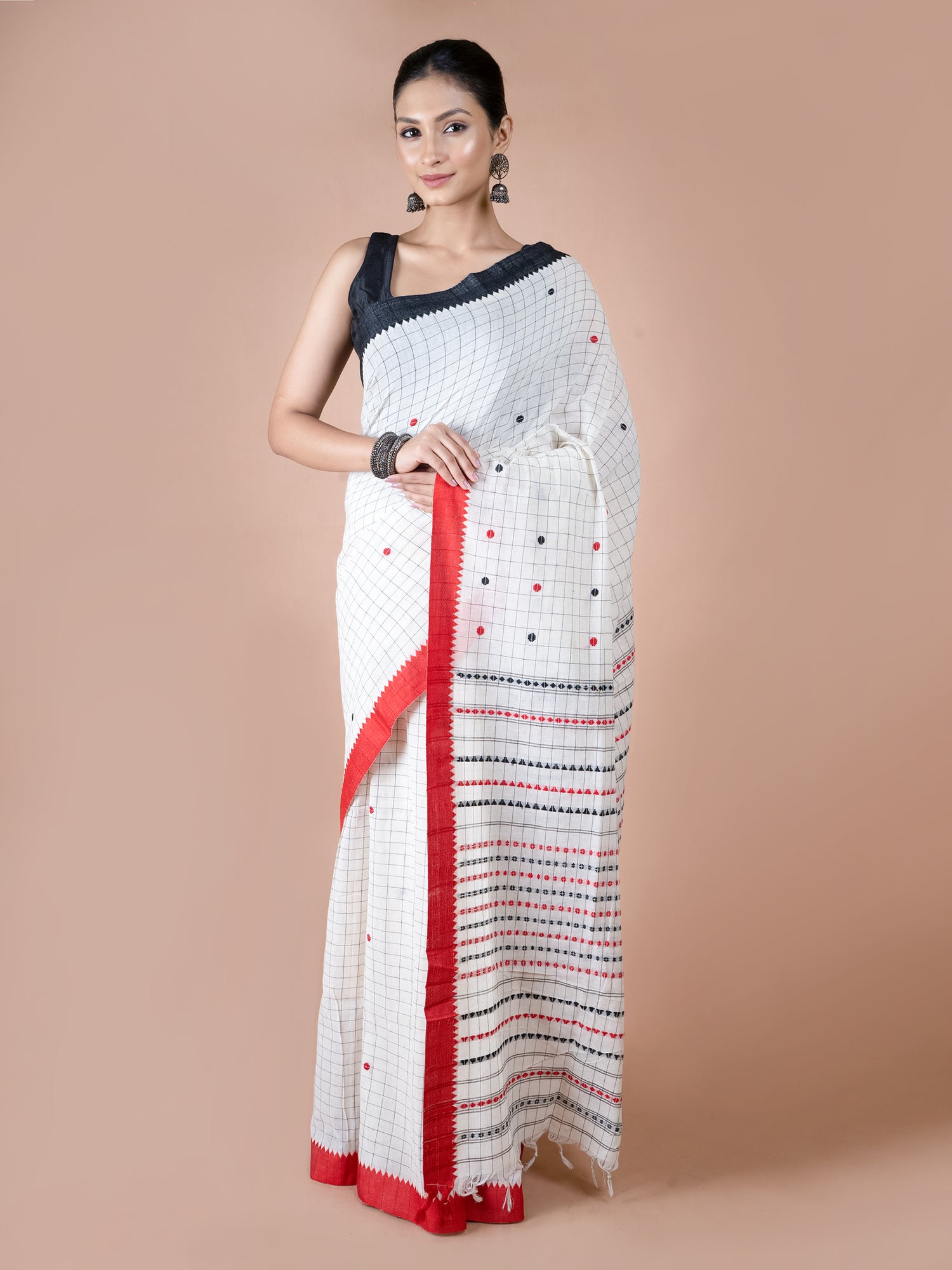 kavya begumpuri pure cotton saree checks handwoven