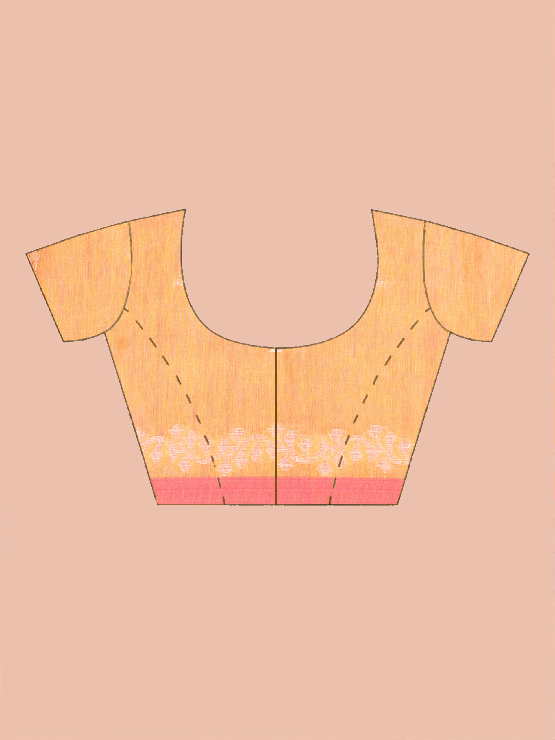 Orange Phulia handloom pure cotton saree, bright vibrant woven