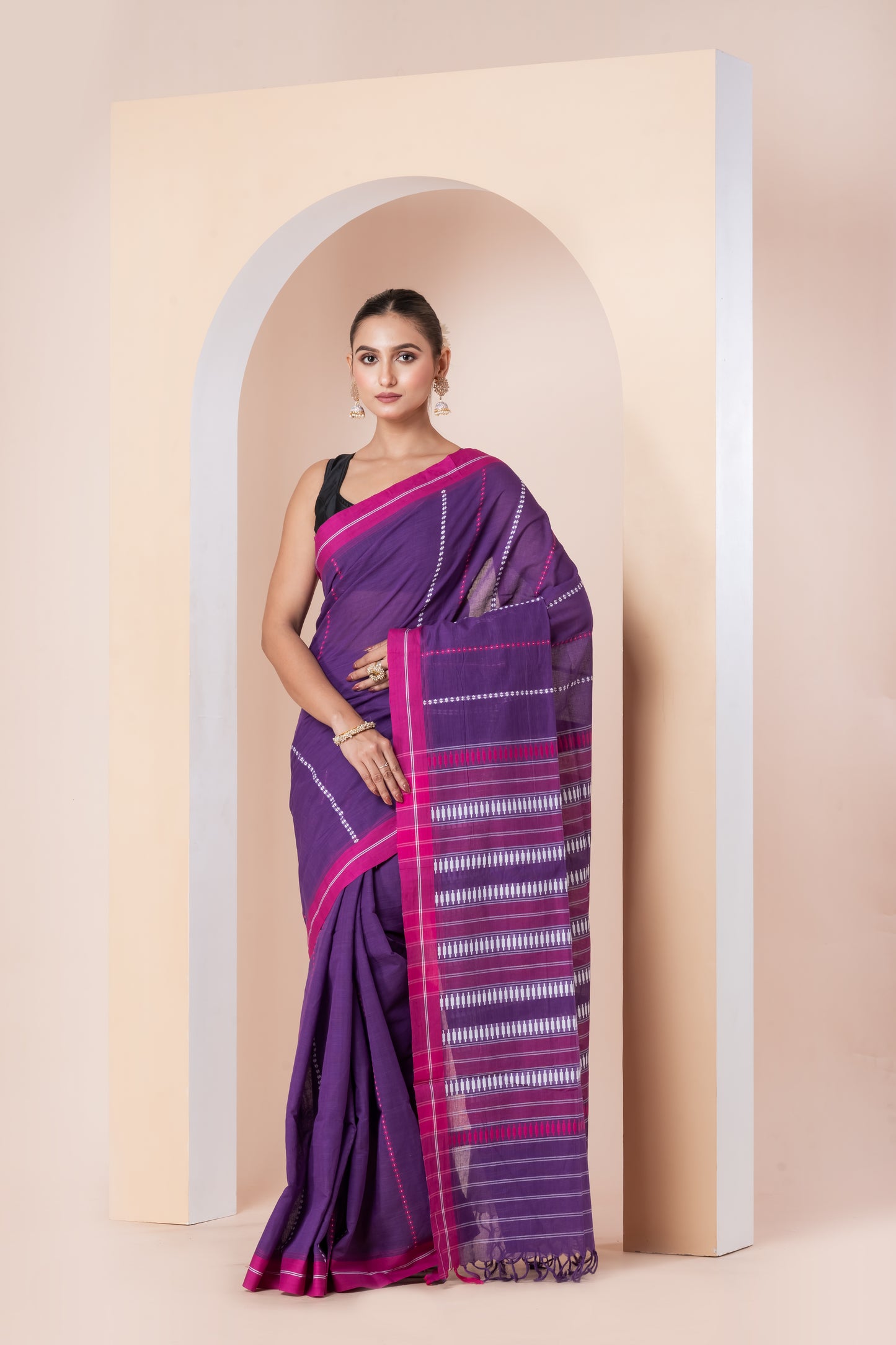 purple begumpuri saree