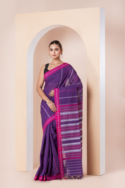 purple begumpuri saree