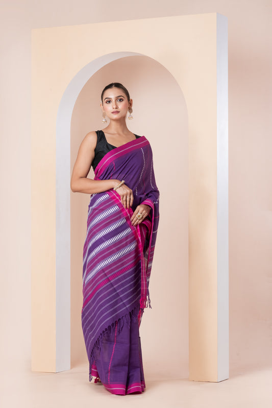 purple begumpuri saree