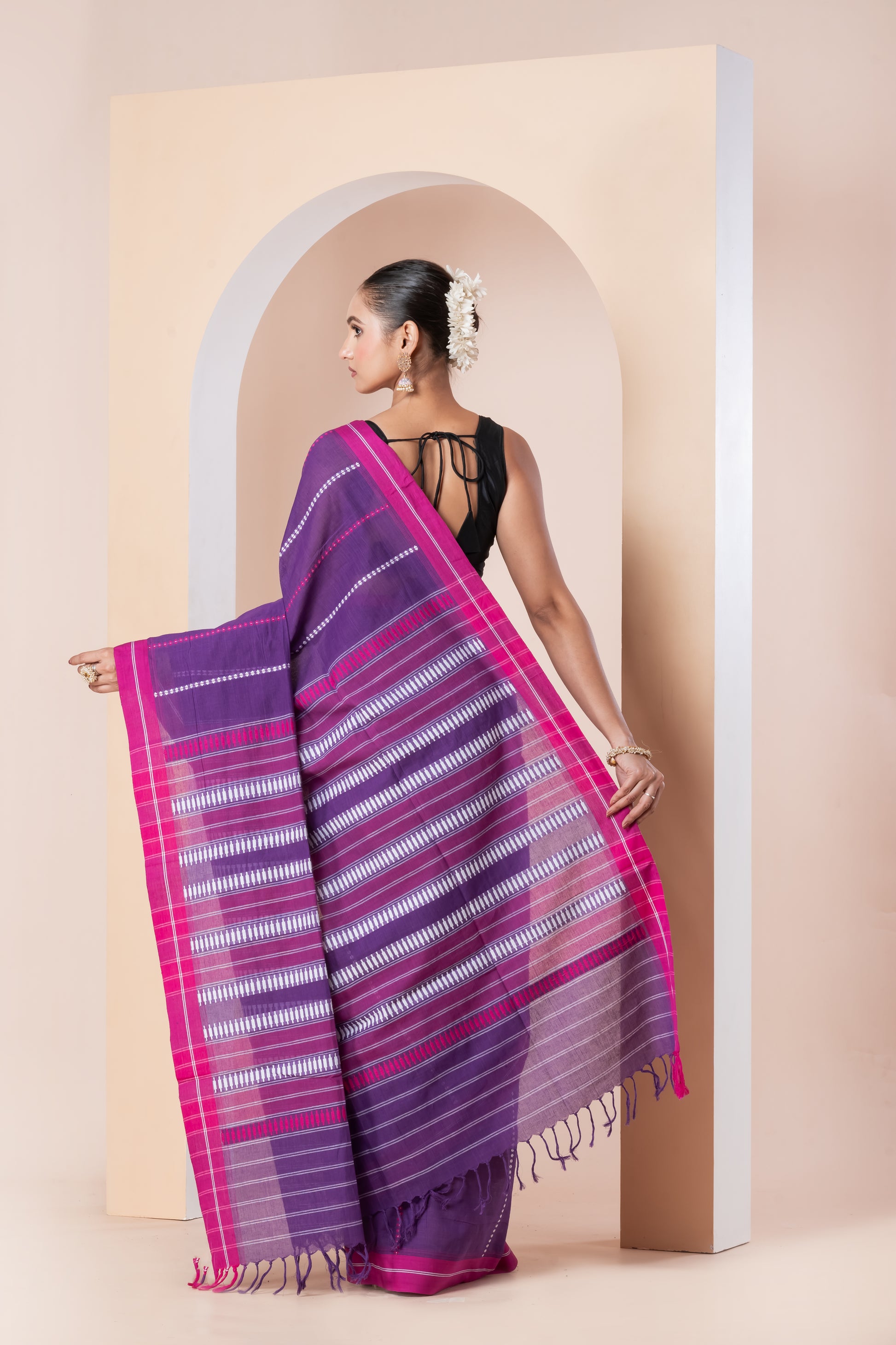 purple begumpuri saree