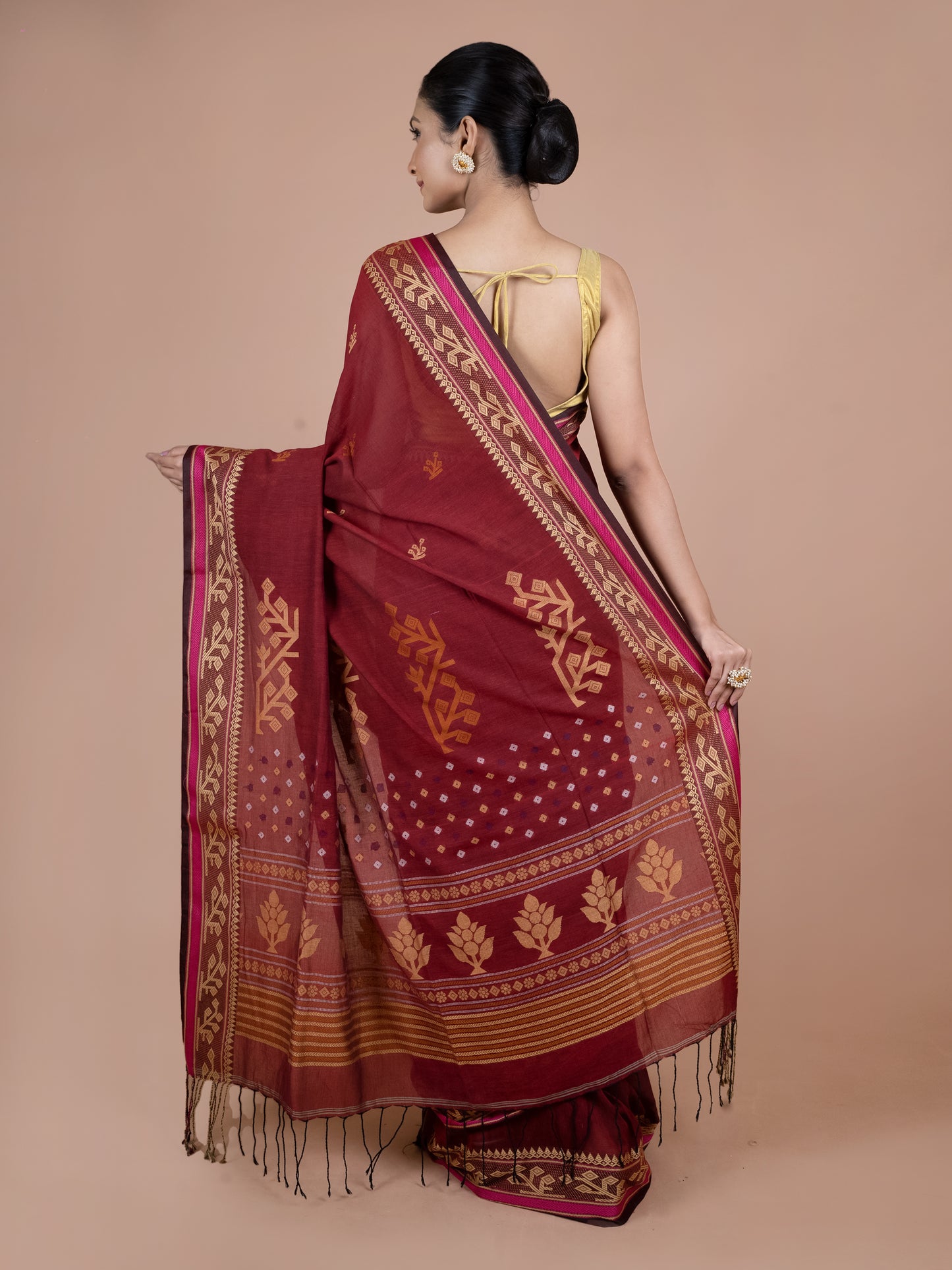 shakti sutra mercerised pure cotton saree women shiny