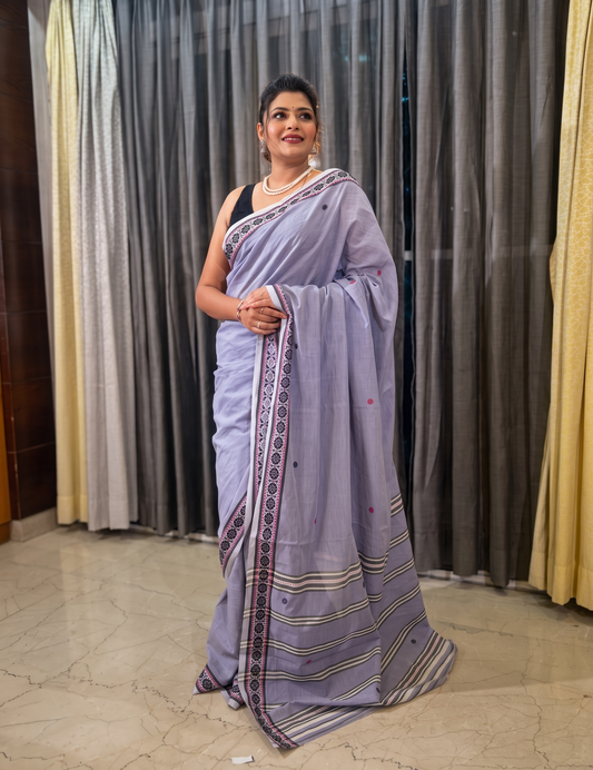 Pure Cotton  Dhonekhali  handwoven Saree