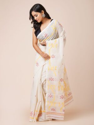 Soft Cotton Jamdani Handspun Floral Saree