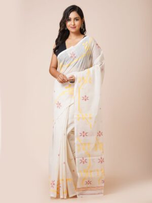 Soft Cotton Jamdani Handspun Floral Saree
