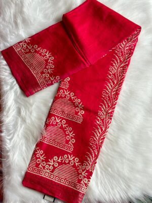 Murshidabad Hand-Painted Pure Silk Saree