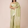 Chanderi Silk Saree in Golden Color worn my a women