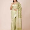 Chanderi Silk Saree in Golden Color worn my a women