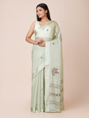 Fancy Crepe Sarees with Embroidery