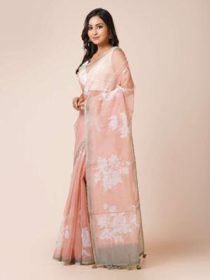 Hand Embroidered Organza Saree