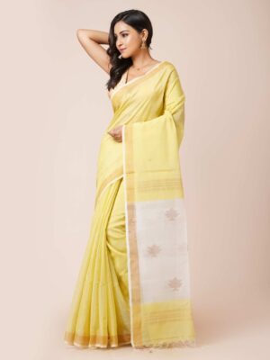 Yellow Silk Cotton Saree