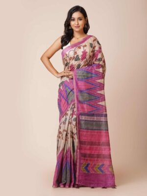 Kantha Stitch Tussar Silk Saree