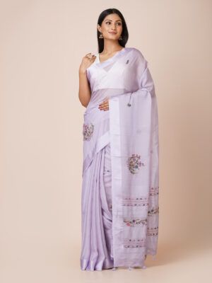 Fancy Embroidery Crepe Sarees