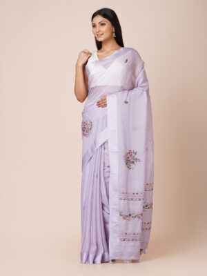 Fancy Embroidery Crepe Sarees