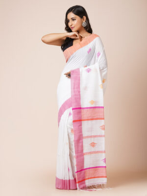 “SNOWDRIFT” BLENDED COTTON SAREE
